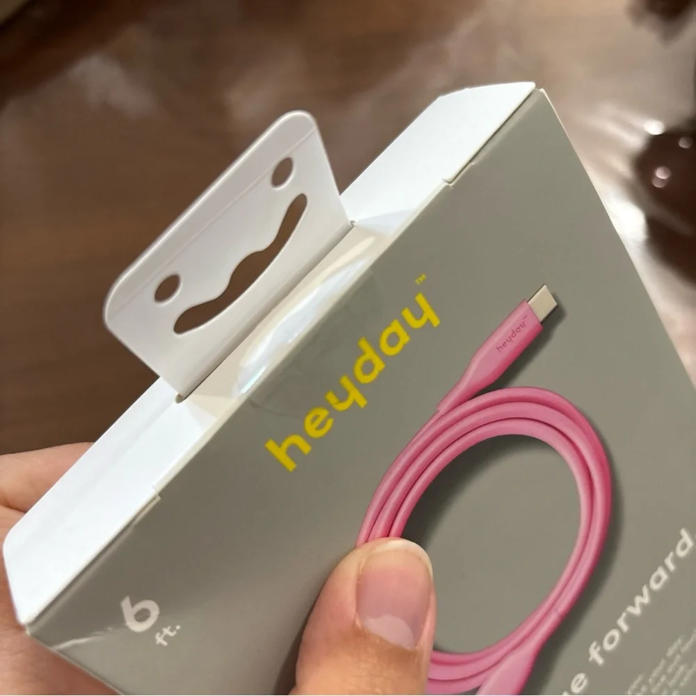 Heyday Bright Pink USB A to C Cable